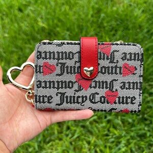 Juicy Couture Follow Your Heart Tab Card Wallet (heart, black, beige)